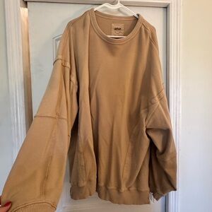 aerie  Crewneck Sweatshirt in Tan/Camel